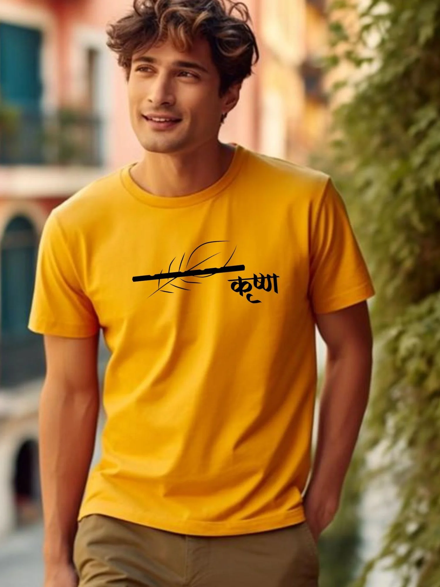 Krishna – The Essence of Krishna | Premium Bio-washed Cotton Regular Fit T-shirt