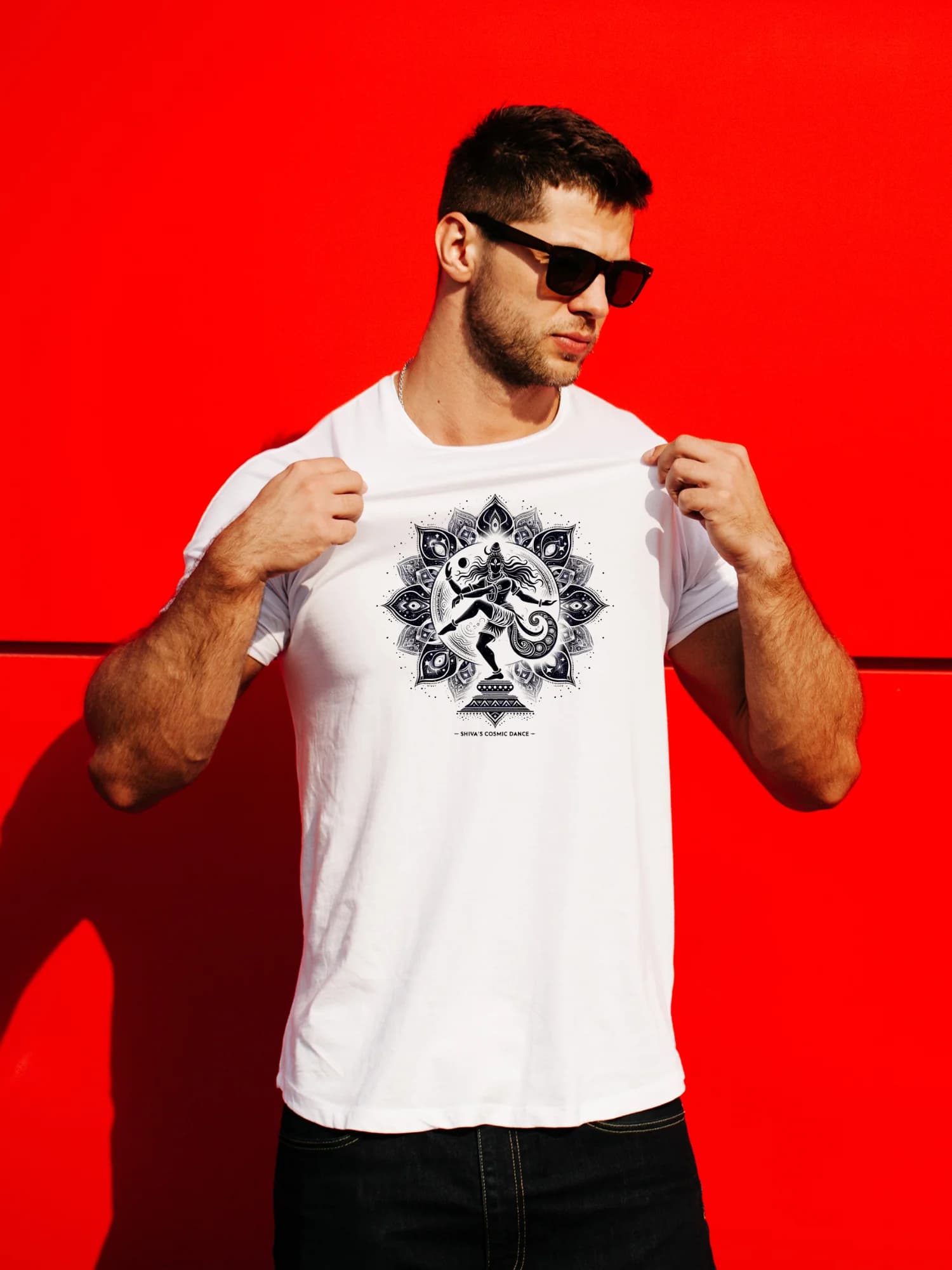 Nataraj – Shiva’s Cosmic Dance | Regular fit Bio-washed premium Cotton T-shirt