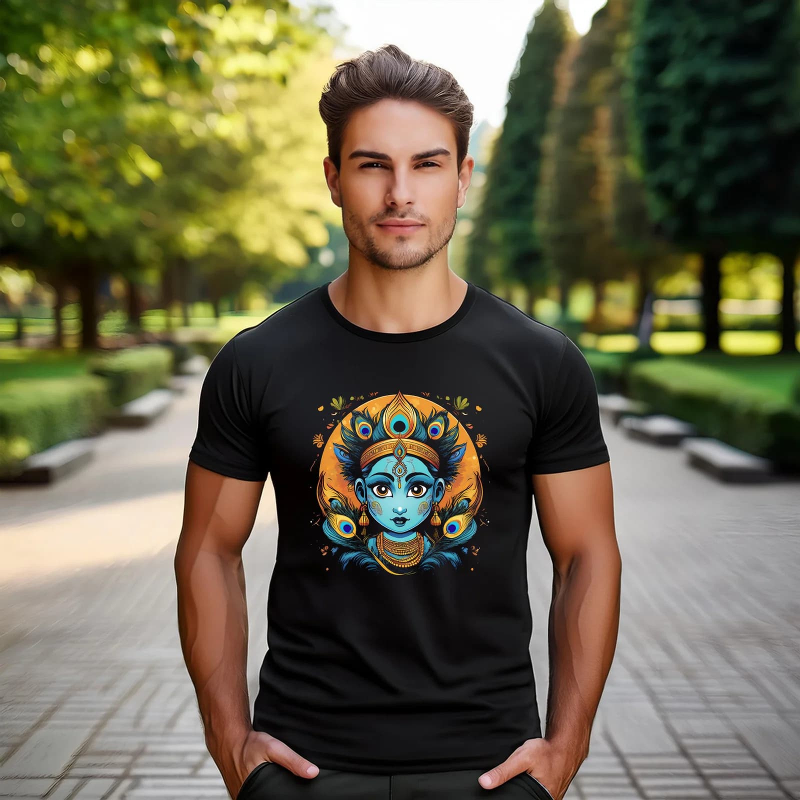 Krishna – Murlidhar | Premium Bio-washed Cotton Regular Fit T-shirt | Anime inspired