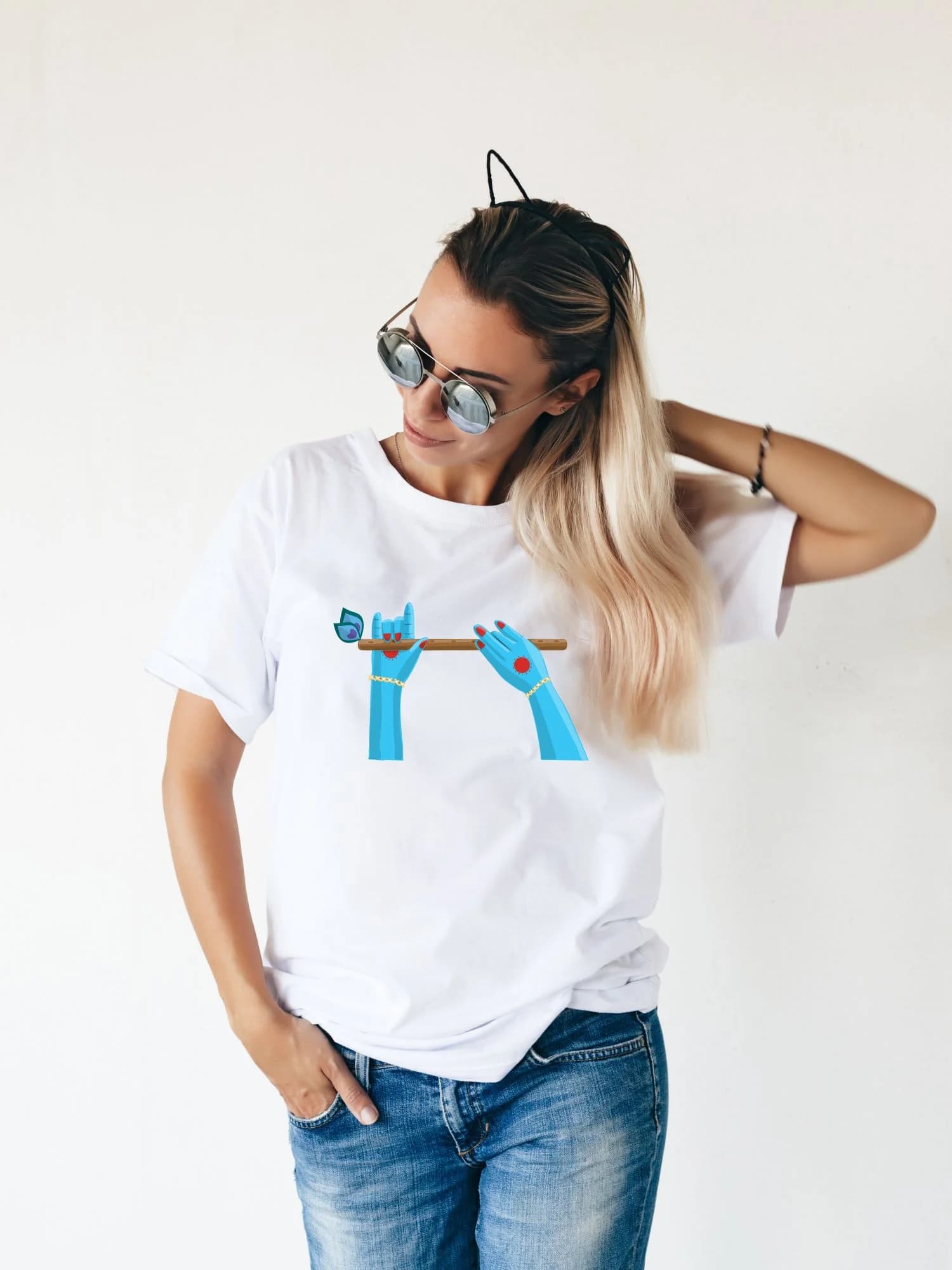 Krishna – Playful Flute | Premium Bio-washed Regular Fit T-shirt