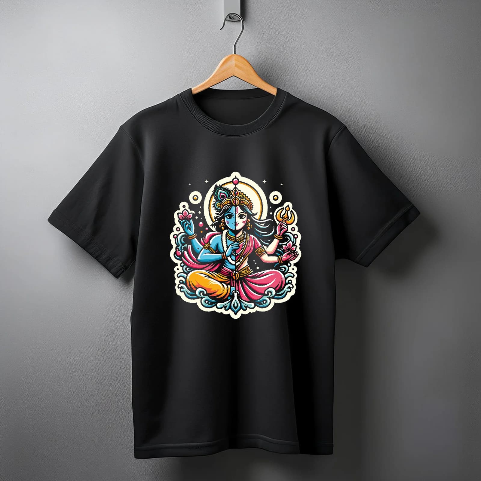 Krishna – Radhe Krishna | Oversized Premium Bio-Washed Cotton Drop Shoulder French Terry