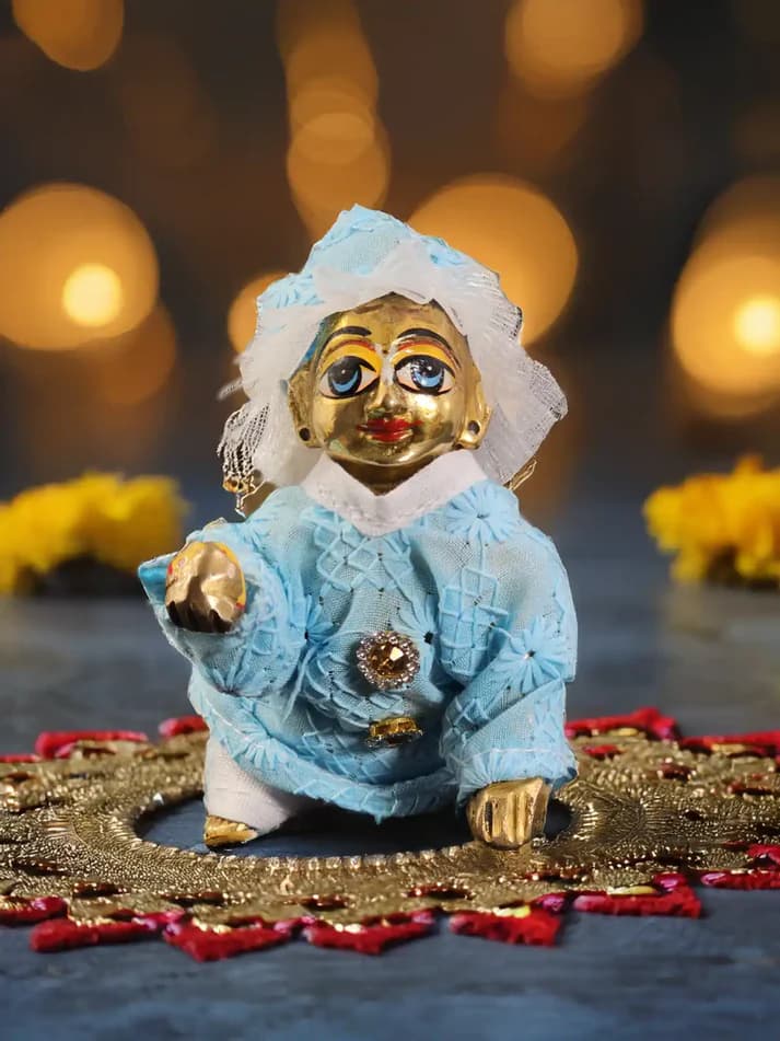 Roshan Blue Kurta Pajama Set | Laddu Gopal Dress