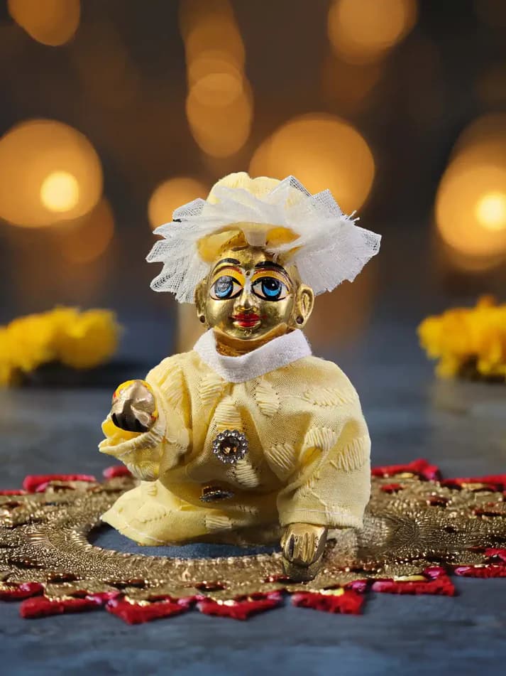 Roshan Yellow Kurta Pajama Set | Laddu Gopal Dress