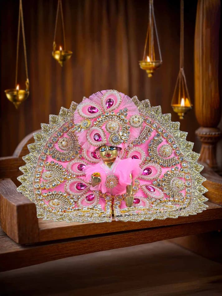 Gulabi Mohini Bhavya Poshak for Laddu Gopal Ji