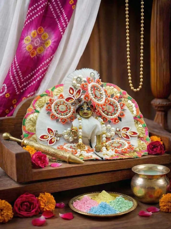 Pushp Chakra Braj Style Bhavya Poshak For Thakurji