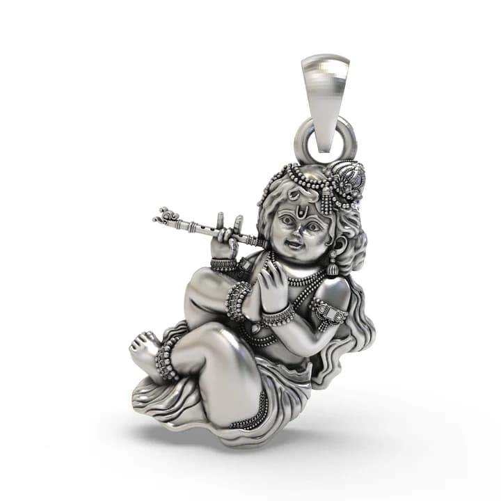 925 Silver Bal Gopal Pendant – Divine Baby Krishna Jewelry