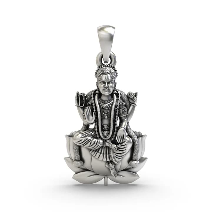 925 Silver Bala Tripurasundari Pendant - Handmade Goddess Jewelry