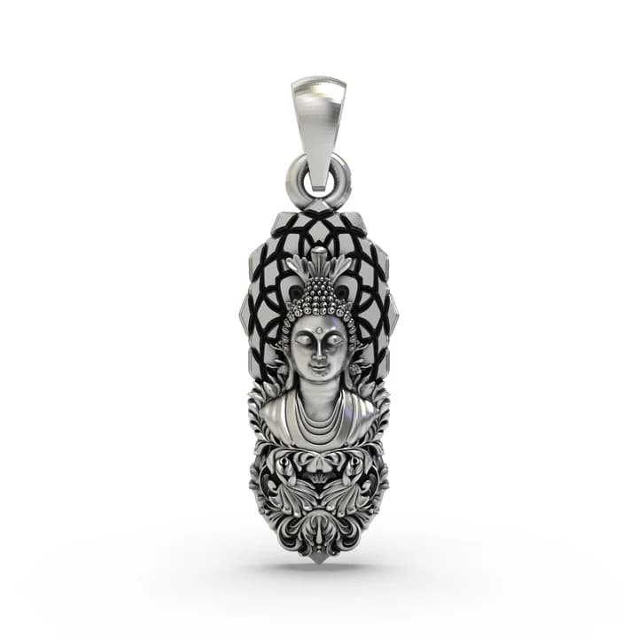 925 Silver Buddha Pendant | Peaceful Meditation Jewelry for Men & Women