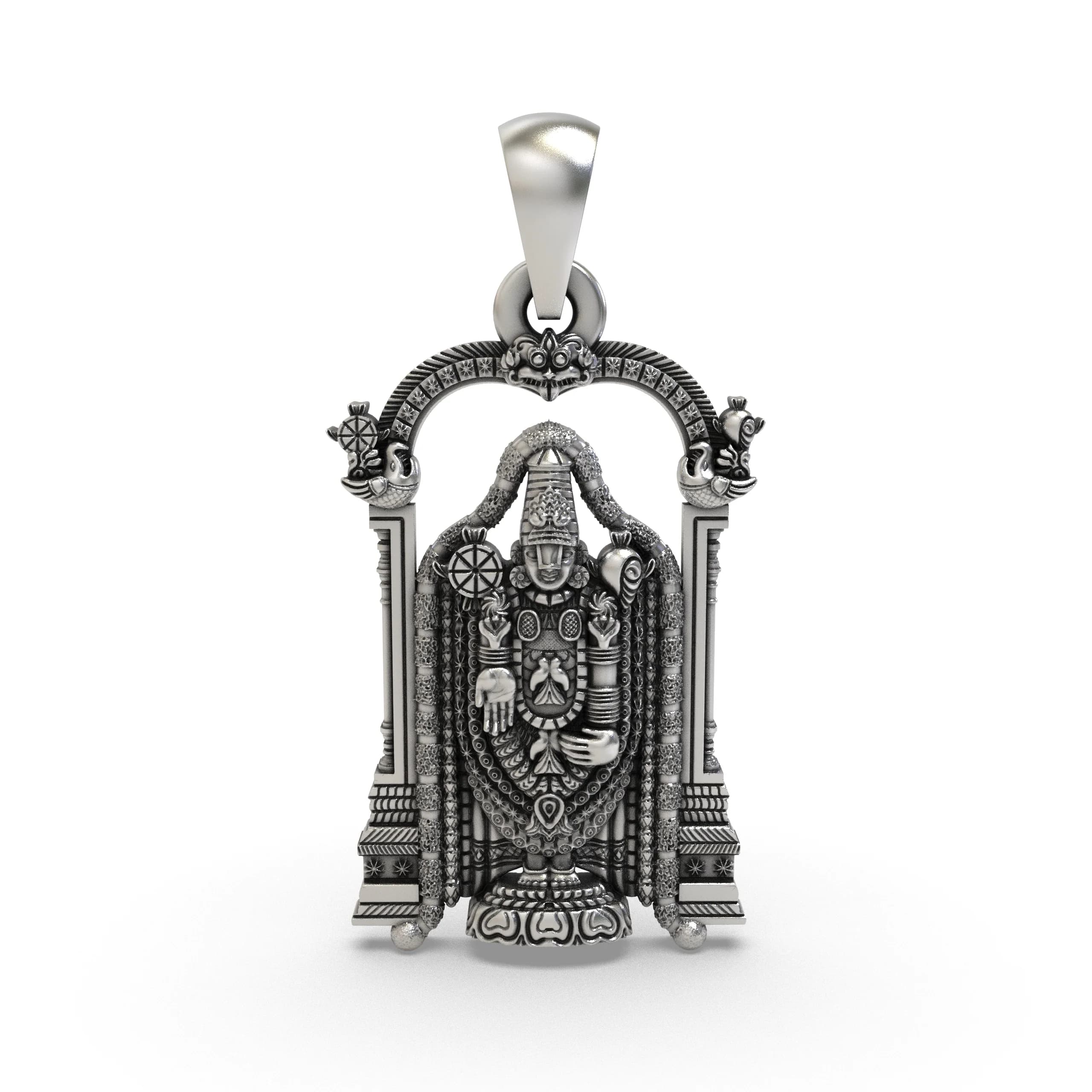925 Sterling Silver Balaji Pendant — Tirupati Venkateswara Swamy Idol