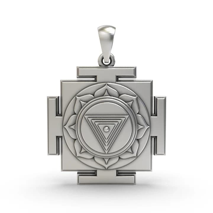 925 Silver Mahakali Yantra Pendant – Sacred Symbol for Protection, Strength & Negativity Removal