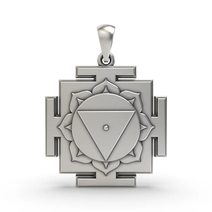 925 Silver Tara Yantra Pendant – Sacred Mahavidya Symbol for Wisdom, Protection & Obstacle Removal