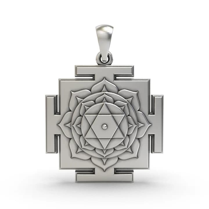 925 Silver Bhuvaneshwari Yantra Pendant – Sacred Symbol for Prosperity, Protection & Cosmic Energy