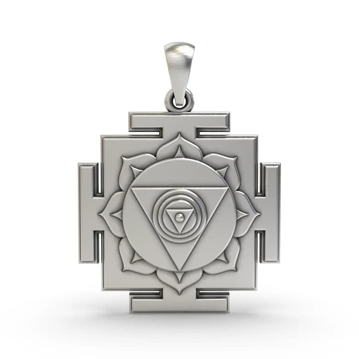 925 Silver Chinnamasta Yantra Pendant – Sacred Symbol for Protection, Spiritual Power