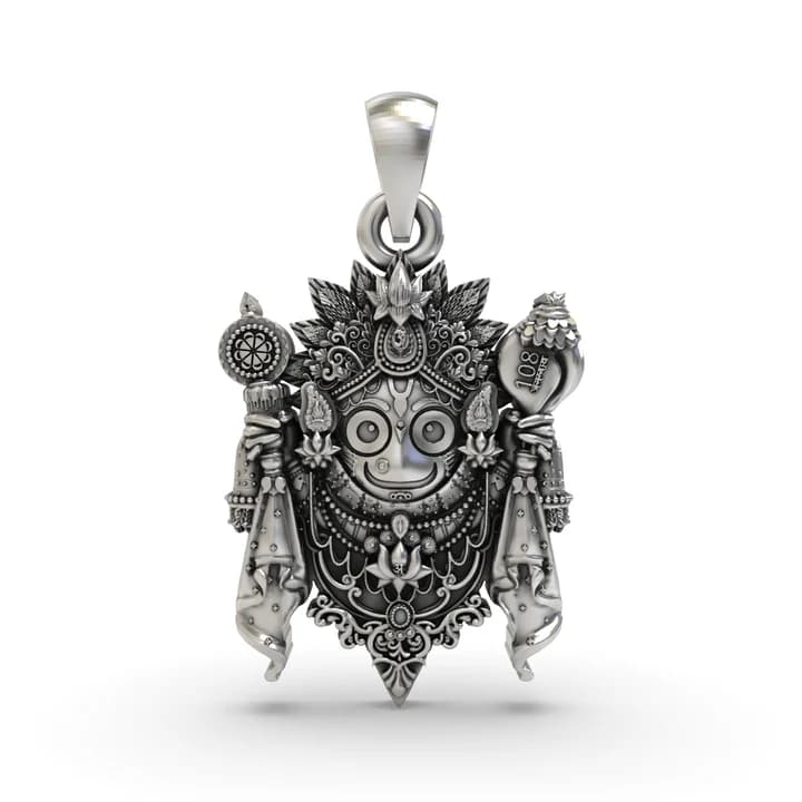 925 Silver Jagannath Pendant – Lord Jagannath Jewelry | Hindu God of Puri | Devotional ISKCON Locket