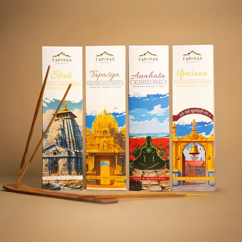 PREMIUM MEDITATION INCENSE STICKS COLLECTION - SANDAL, ROSE, NAGCHAMPA & MUSK