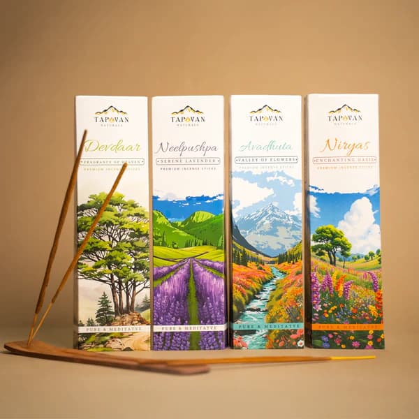 Lavender, Valley of Flowers, Oasis and Cedar Incense Sticks Pack