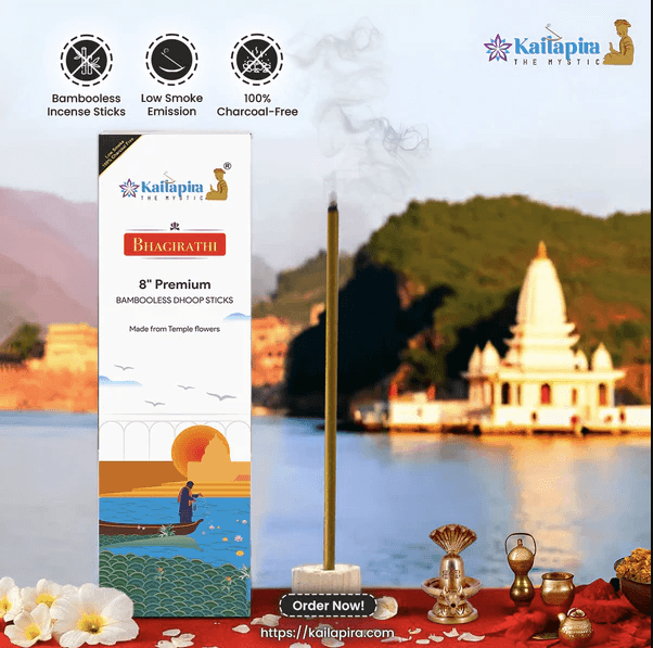 Bhagirathi 8″ Premium Dhoop Batti, Incense Sticks ( 2 Pack of 40 Sticks) (20 each)