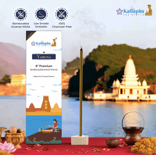 Yamuna 8″ Premium Dhoop Batti, Incense Sticks (Pack of 2 ) 20 Sticks each
