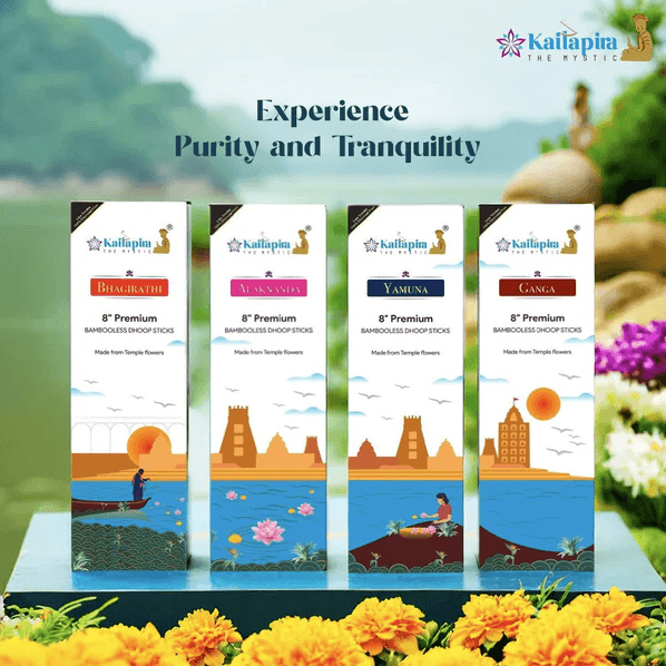 River Series Combo 8″ Premium Dhoop Batti | Incense Sticks (Pack of 4 X 20 Sticks)