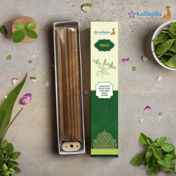 Kailapira Tulsi Incense Sticks – 8” Premium Dhoop Batti, Incense Sticks (Pack of 2)- 20 each