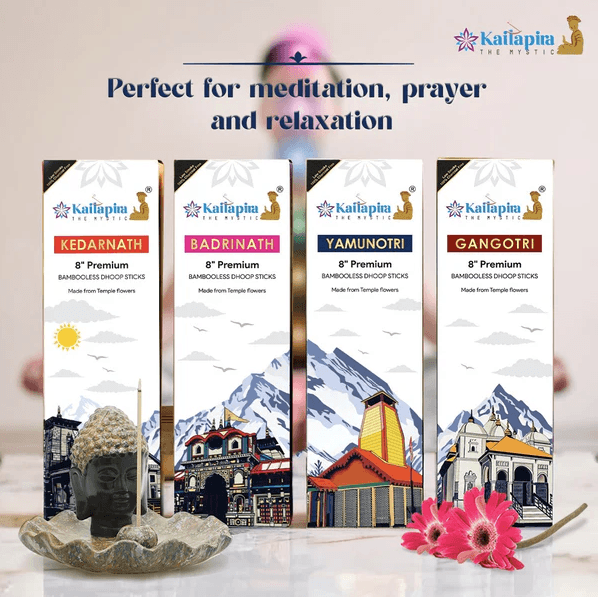 Chardham Series 8” Premium Dhoop Batti, incense sticks (Pack of 4*40 sticks)
