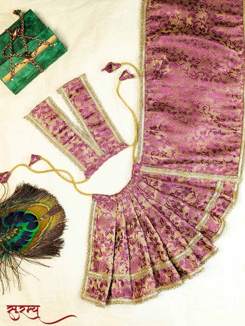 Divya Varna Saree | Purple Silk Brocade Saree for Mata Rani Ji