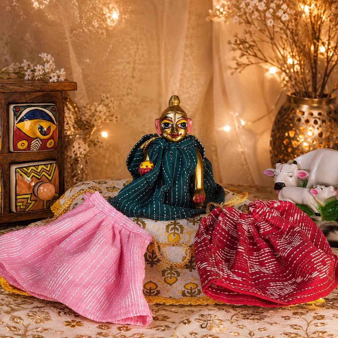Shyam Sukh Laddu Gopal Night Suit Combo Set