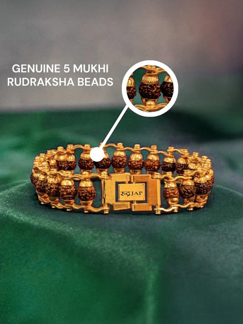 Gold Plated Modern Rudraksha bracelet