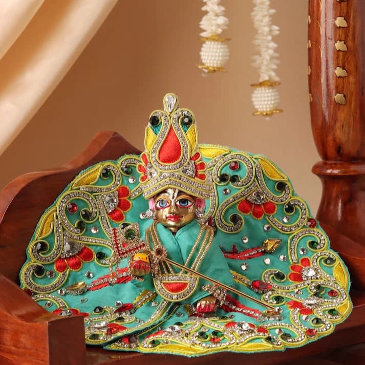 Makhan Chor Teal Laddu Gopal Poshak