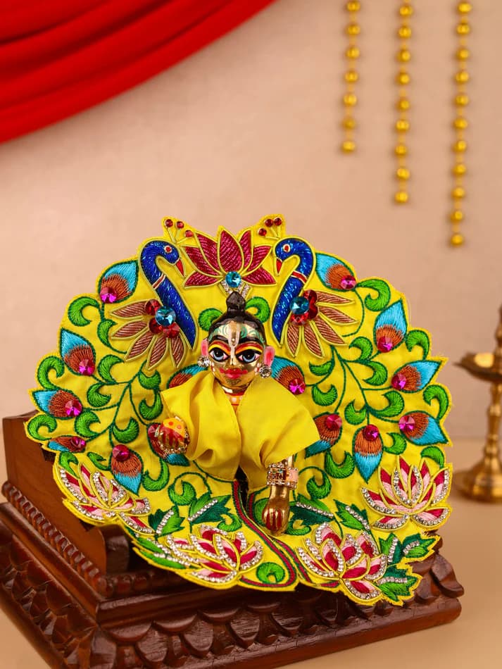 Mayur Pushp Yellow Laddu Gopal Poshak