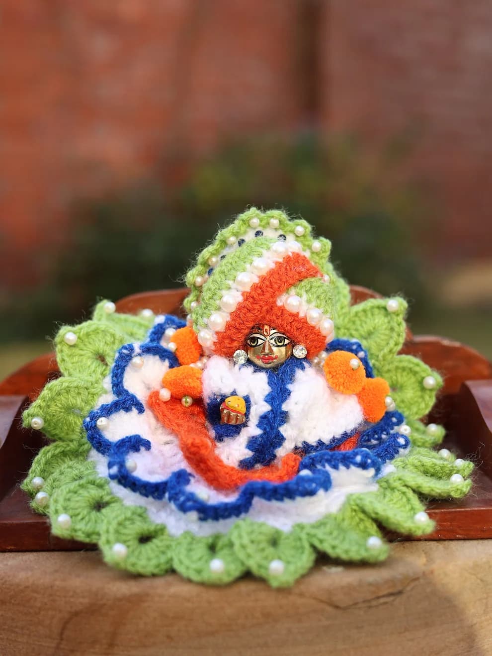 Tricolor Wool Laddu Gopal Poshak 3 Pc Set