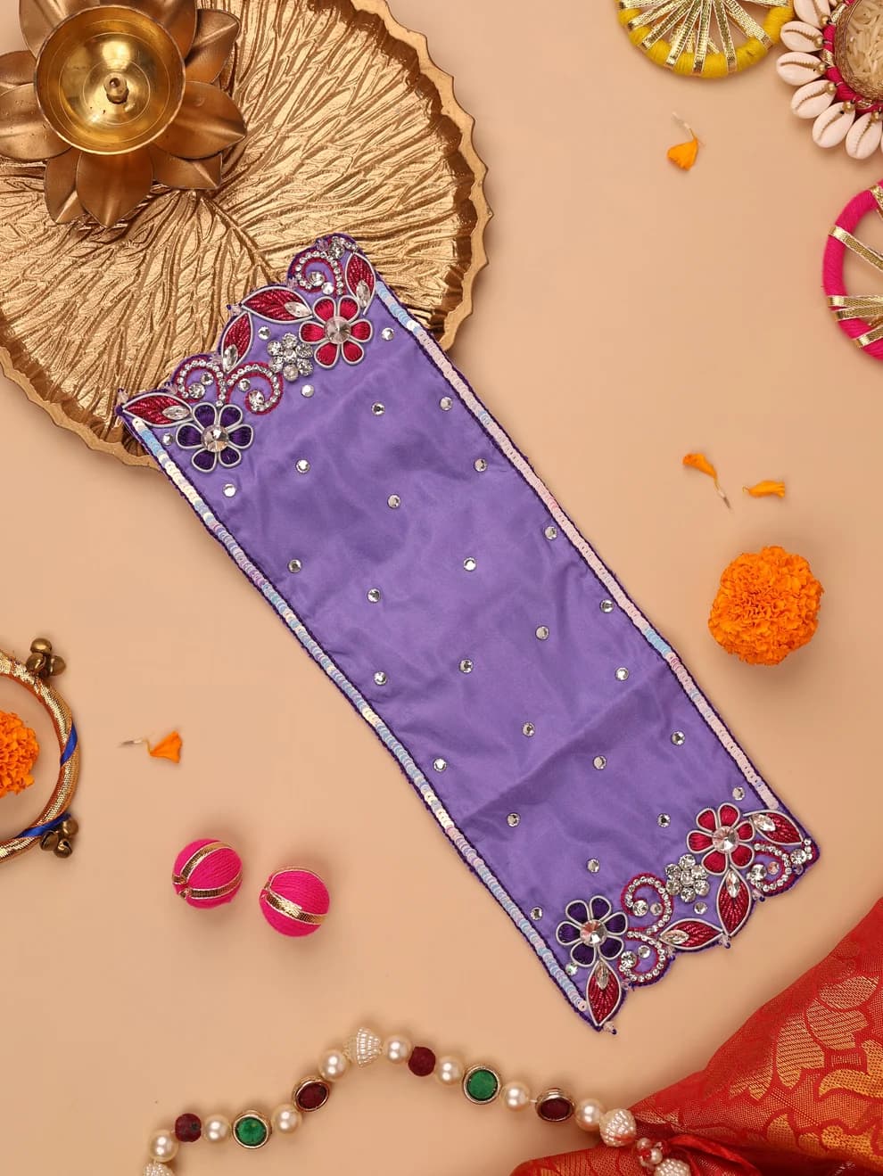 Pushp Mala Lavender Odhni ( Size - 4x11 inch )