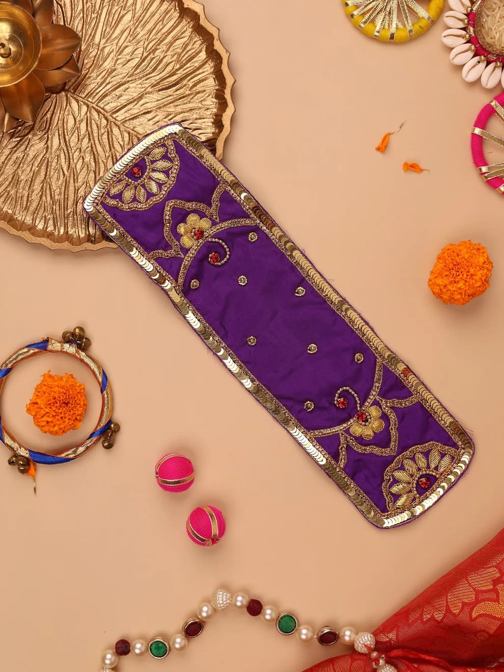 Divya Raas Purple Odhni ( Size - 3x8 inch )