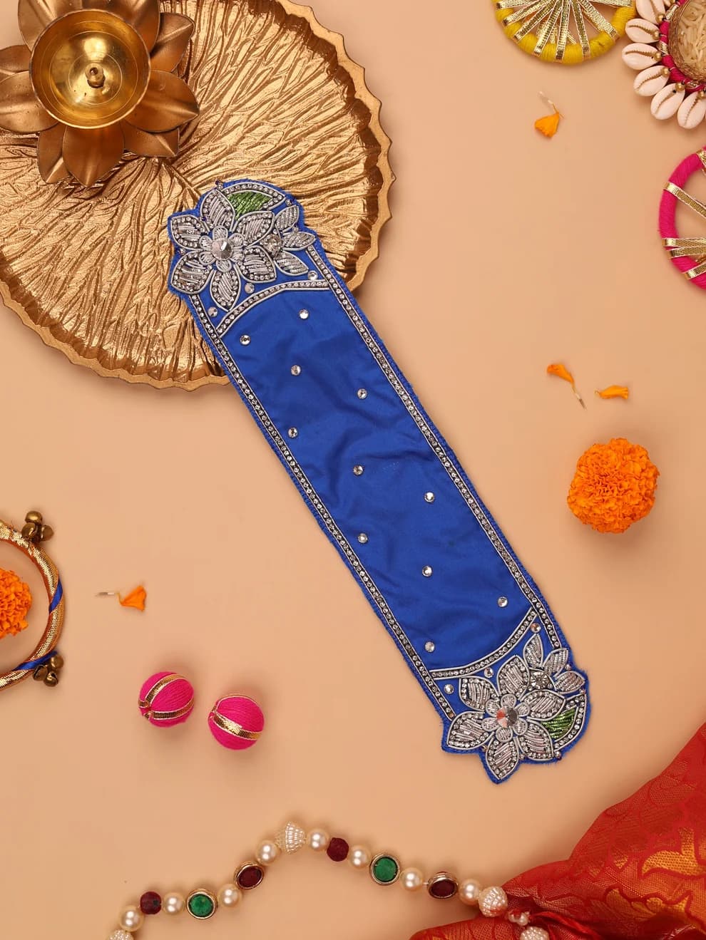 Saawan Sugandh Blue Odhni ( Size - 1.5x7 inch )