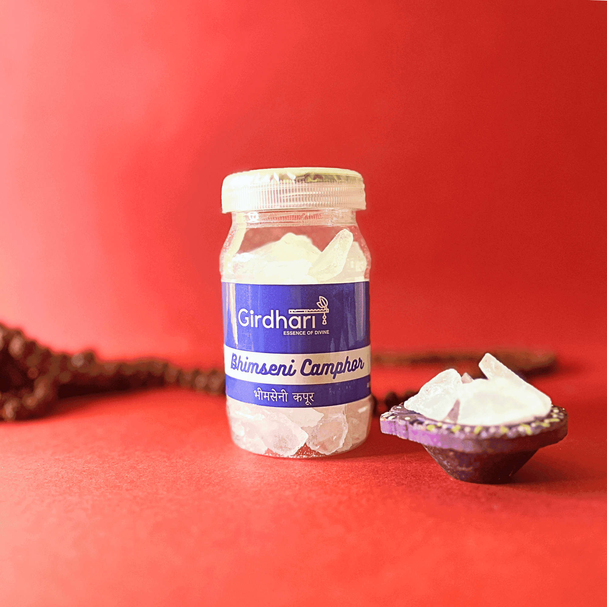Girdhari Bhimseni Camphor – 100gm – Pure & Natural Kapoor for Shiv Puja, Sawan Abhishek,