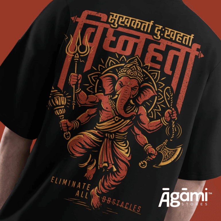 Ganpati Vighnaharta - Black | Oversized Fit