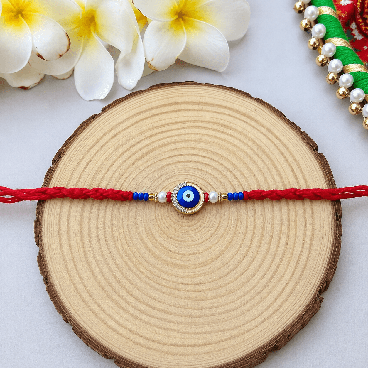 Red Evil Eye Rakhi Set (2pcs)