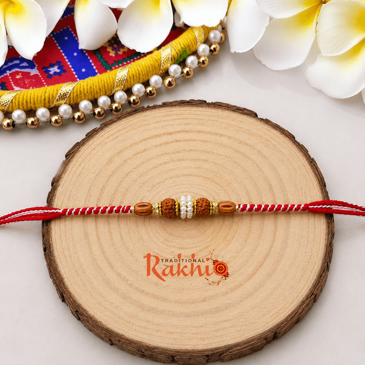 Sacred Rudraksha Rakhi Set (2pcs)