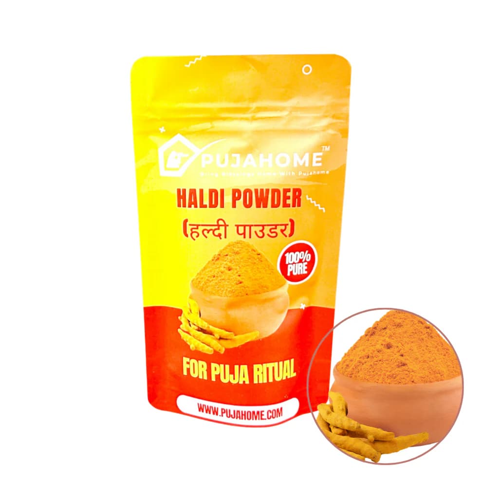 Pujahome Premium Quality Haldi Powder For Puja (Pouch of 100 Gram Pack)