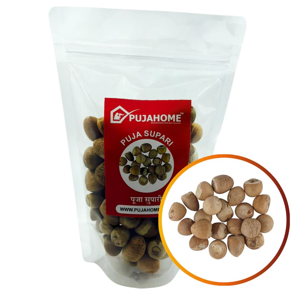 Pujahome Whole Puja Supari | Betel Nut | Satta Supari | Areca Nut (500 Gram Pack)
