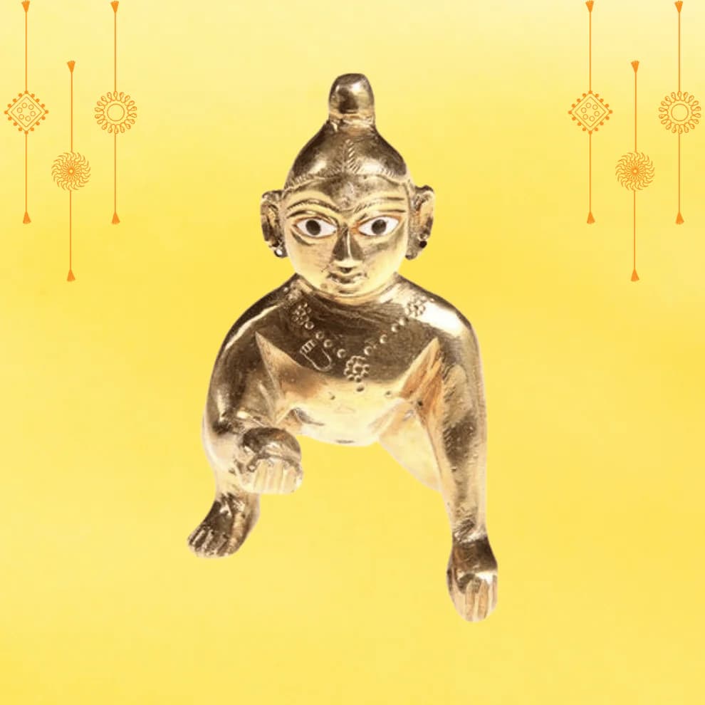 Pujahome Laddu Gopal Idol/Bal Gopal/Thakur Ji Metal Murti ) Made in Vrindavan - Size 4